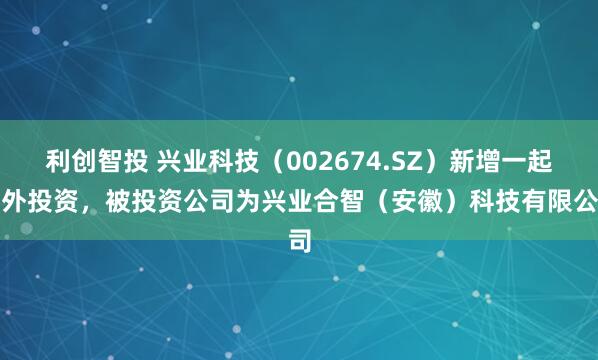 利创智投 兴业科技（002674.SZ）新增一起对外投资，被投资公司为兴业合智（安徽）科技有限公司