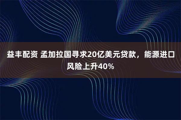 益丰配资 孟加拉国寻求20亿美元贷款，能源进口风险上升40%